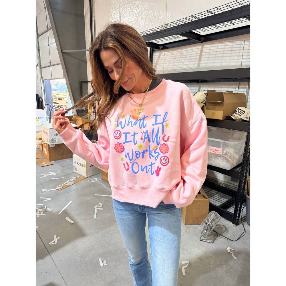 NEW POPPY & PINE what if it all works out sweatshirt in blush